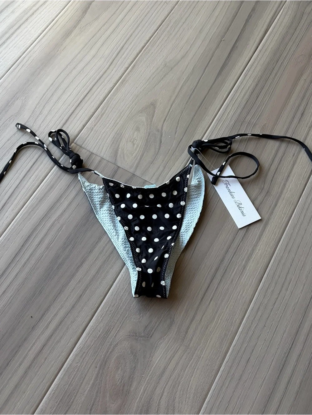Frankie’s Bikinis Mackenzie Seersucker Bikini Bottoms Reversible